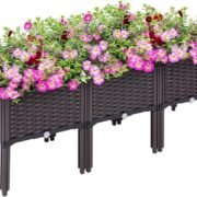 3 Sets Raised Garden Bed Kalolary Elevated Garden Bed with Legs Patio