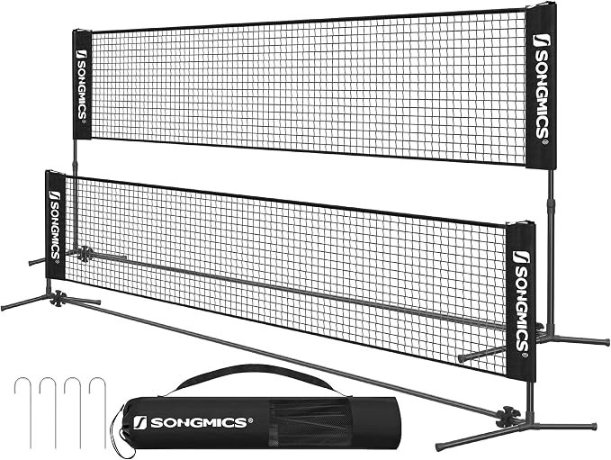SONGMICS 10/13/16.5ft Portable Badminton Net Set, for Volleyball, Tennis, Soccer, Pickleball, Easy Setup