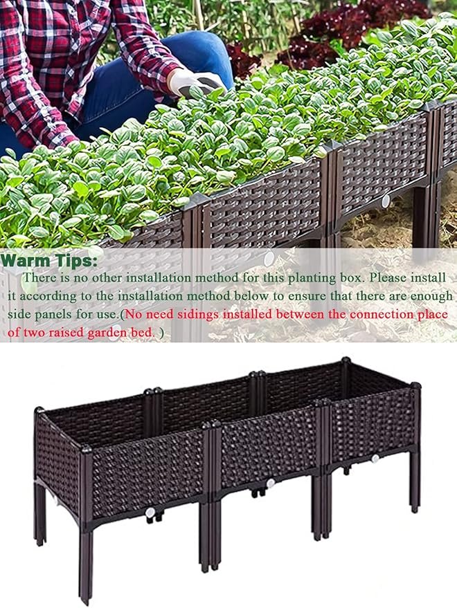 3 Sets Raised Garden Bed Kalolary Elevated Garden Bed with Legs Patio - Image 2