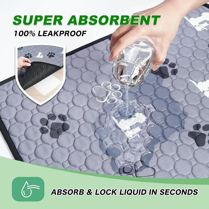 WanpeeGoo Washable Pee Pads for Dogs, Waterproof, 18 x 24 in, 4 Pack, Gray - Image 3